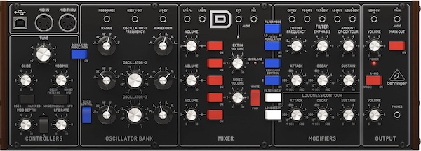 Analog synthesizer in module format Behringer Model D