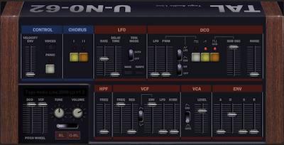 Emulación sintetizador virtual gratis Juno 60 (TAL-U-NO-62)