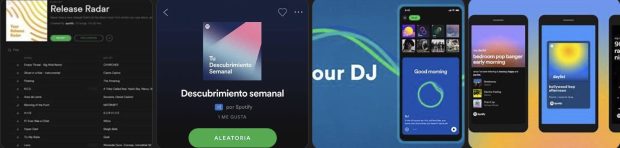 Varias playlists editoriales y algorítmicas de Spotify